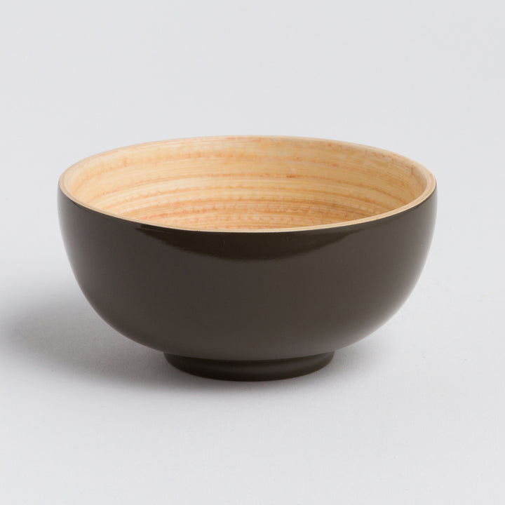 Handcrafted bamboo dining bowl with a smooth, natural finish.