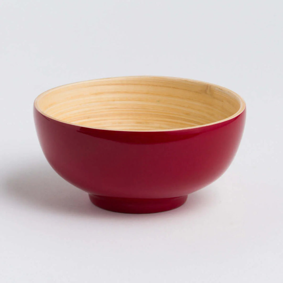 Handcrafted bamboo dining bowl with a smooth natural surface.