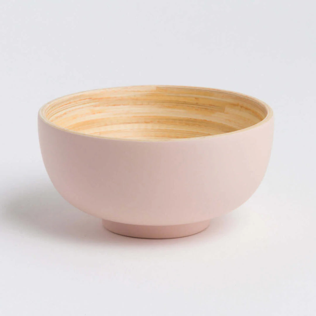 Handcrafted bamboo dining bowl with a smooth natural finish.