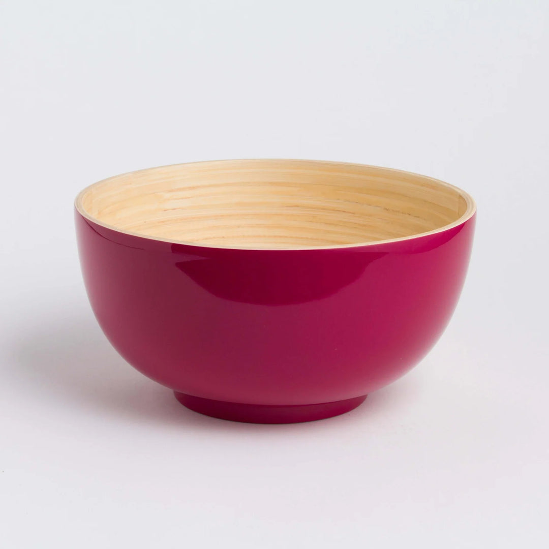 Handcrafted bamboo dining bowl with a smooth natural finish.