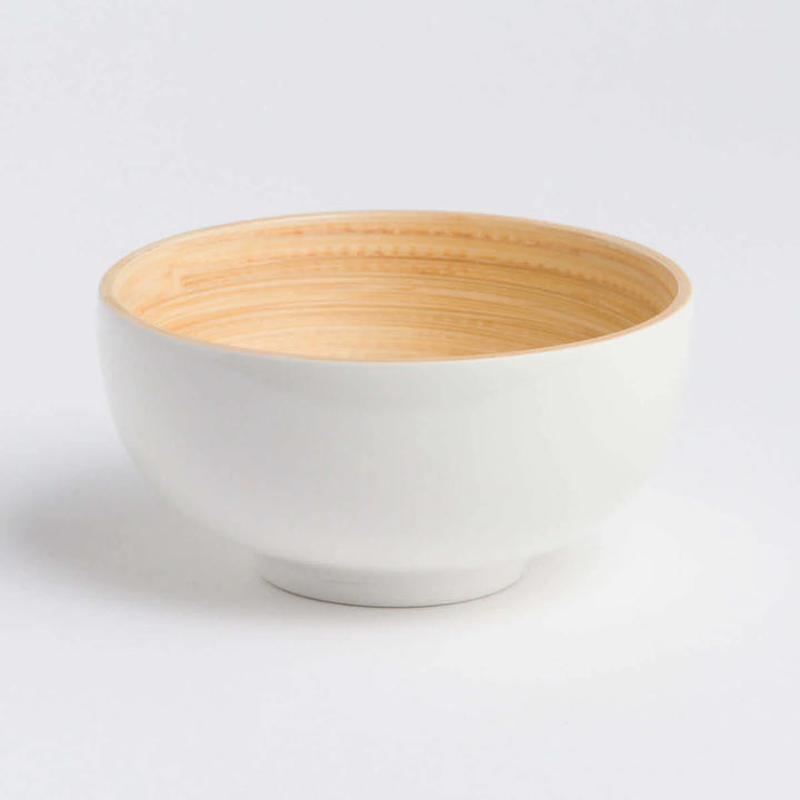 Handcrafted bamboo dining bowl with a smooth natural finish.