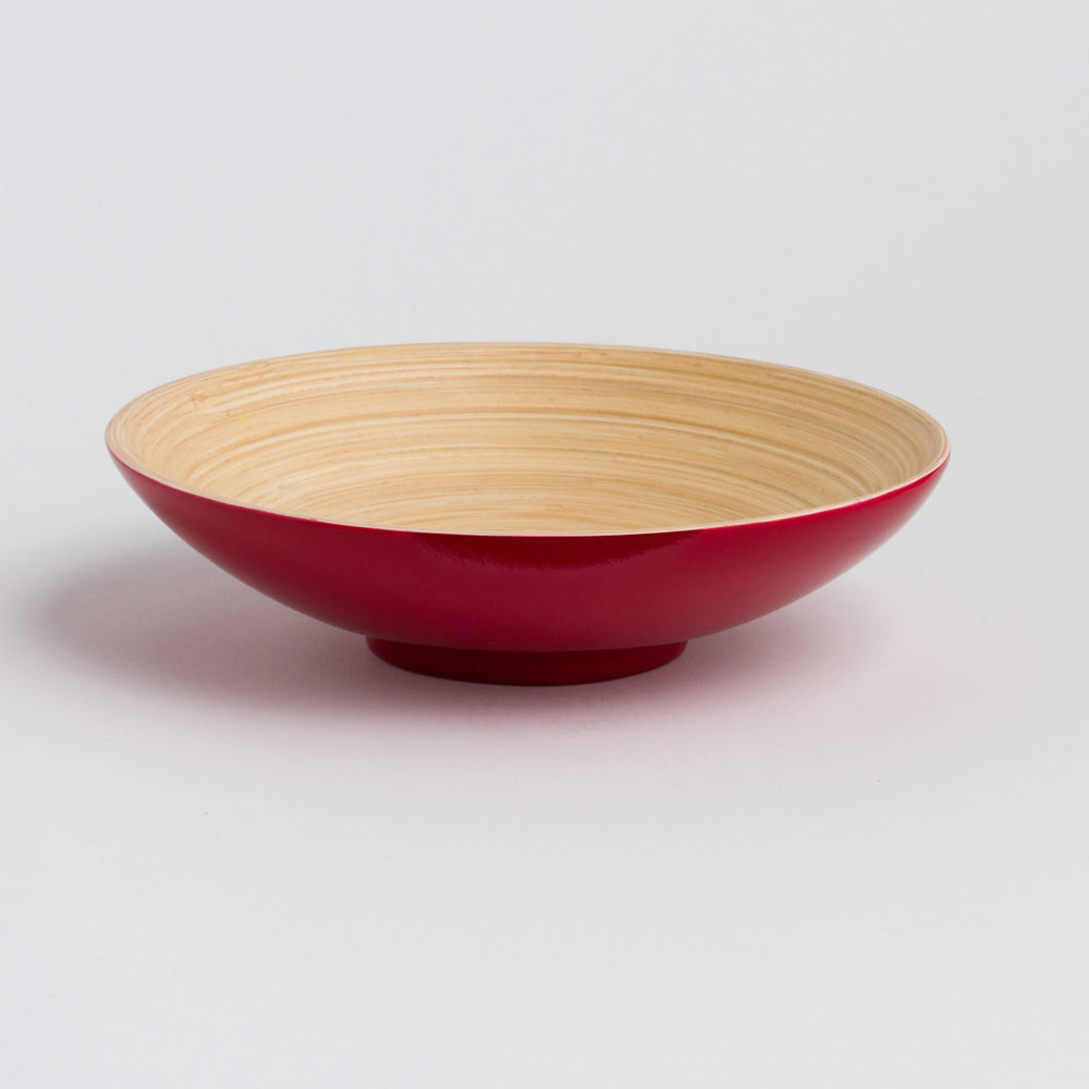 Handcrafted bamboo small plates with a natural finish for small dishes.