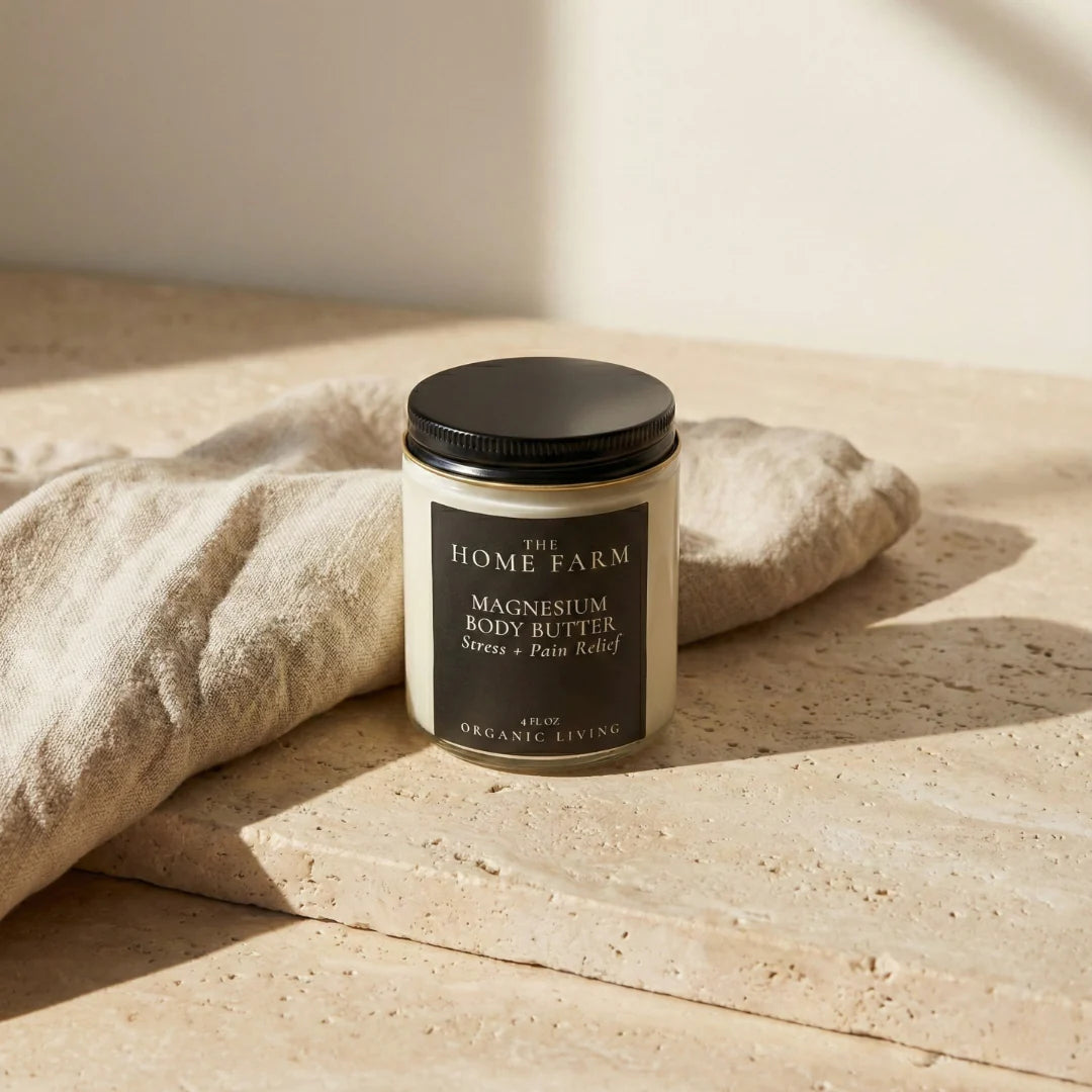 Creamy magnesium body butter with a smooth, natural texture.