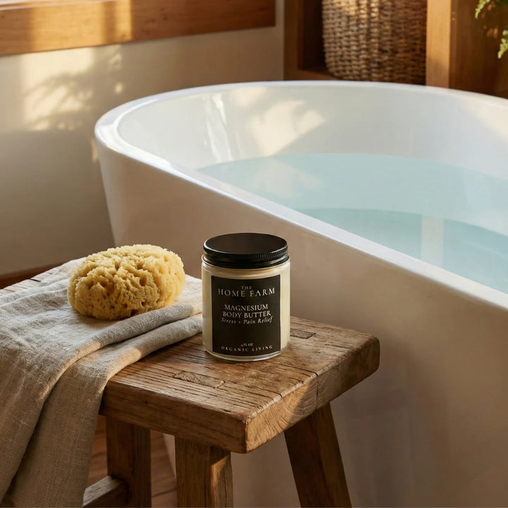 Creamy magnesium body butter made with natural ingredients.