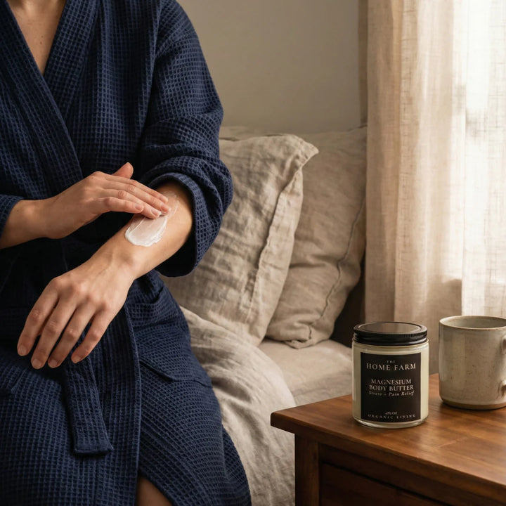 Natural magnesium body butter with a creamy, moisturizing texture.