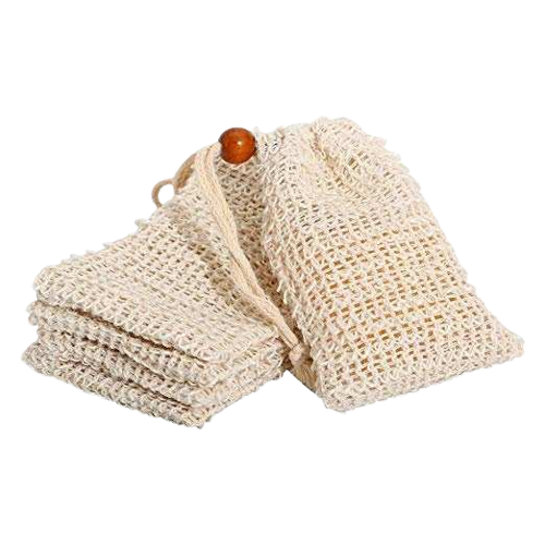Recycled-material soap saver mesh bag with a breathable net design.