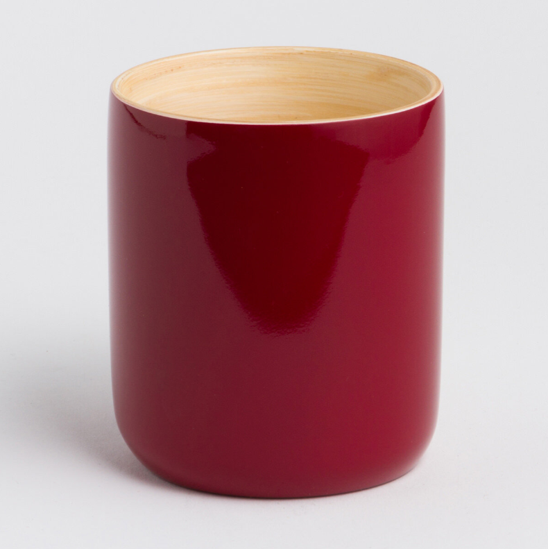 Ly bamboo mug in a natural finish with a smooth surface.