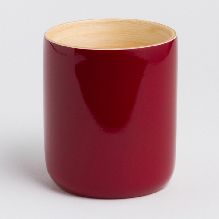 Ly bamboo mug in a natural finish with a smooth surface.