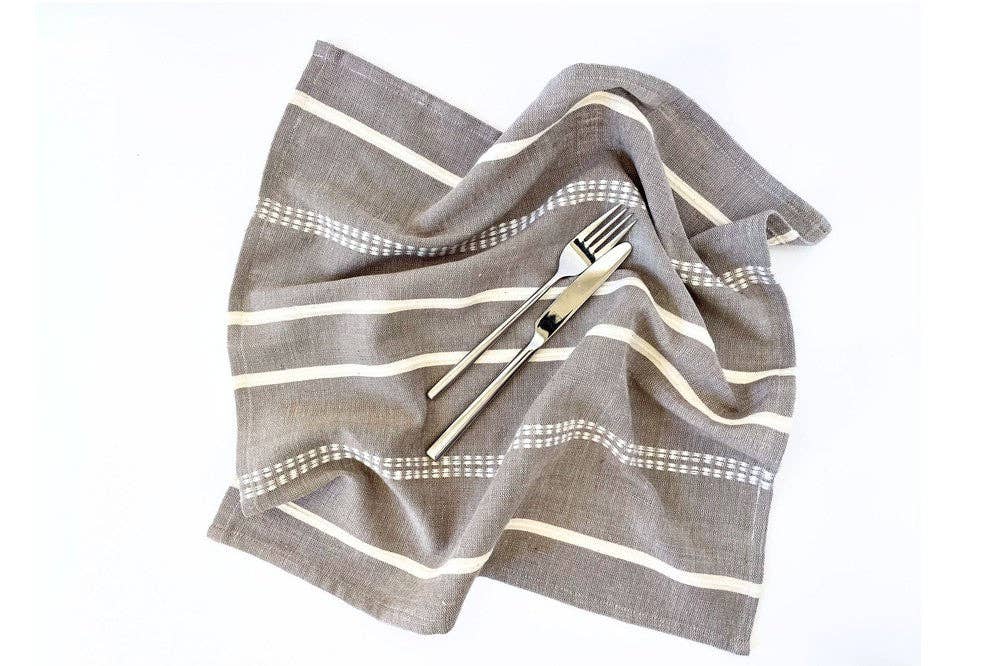 Cotton dinner napkins, hand loomed on a traditional Ethiopian loom.