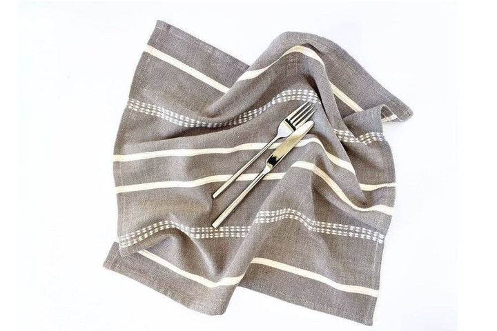 Cotton dinner napkins, hand loomed on a traditional Ethiopian loom.
