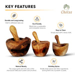 Load image into Gallery viewer, Olive Wood Rustic Mortar and Pestle - Bush &amp; Briar

