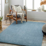 Load image into Gallery viewer, Heavenly Solid Blue Plush Rug - Bush &amp; Briar

