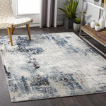 Load image into Gallery viewer, Campsall Gray&amp;Blue Abstract Area Rug - Bush &amp; Briar
