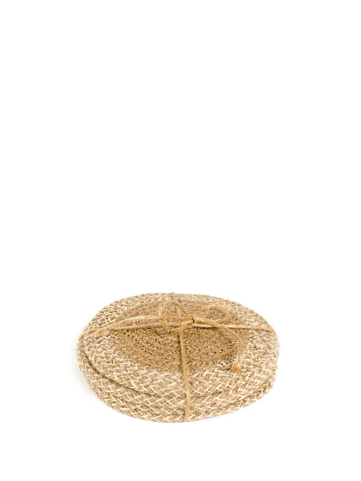 Fair Trade jute coaster and trivet set, set of 4 pieces