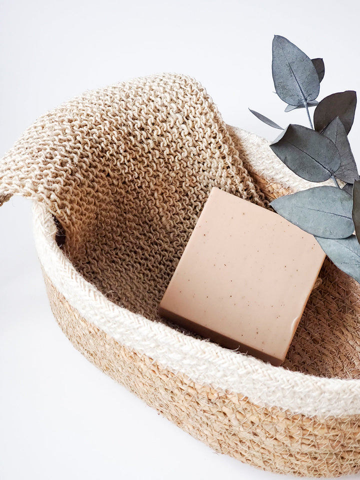 Natural hemp washcloth handcrafted for gentle daily cleansing