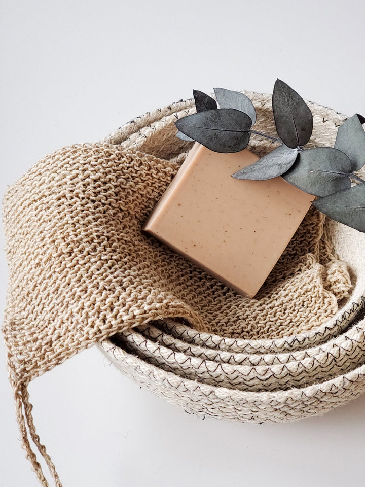 Hemp washcloth, eco-friendly bath accessory with subtle exfoliating weave