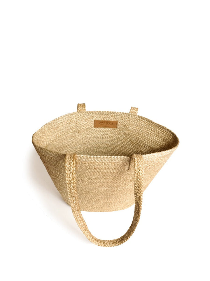 Handwoven jute shoulder bag, eco-friendly natural fiber