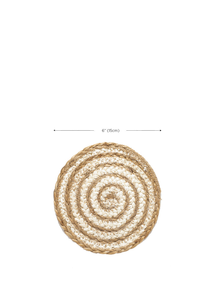 Braided spiral jute coasters and trivets, Fair Trade handmade