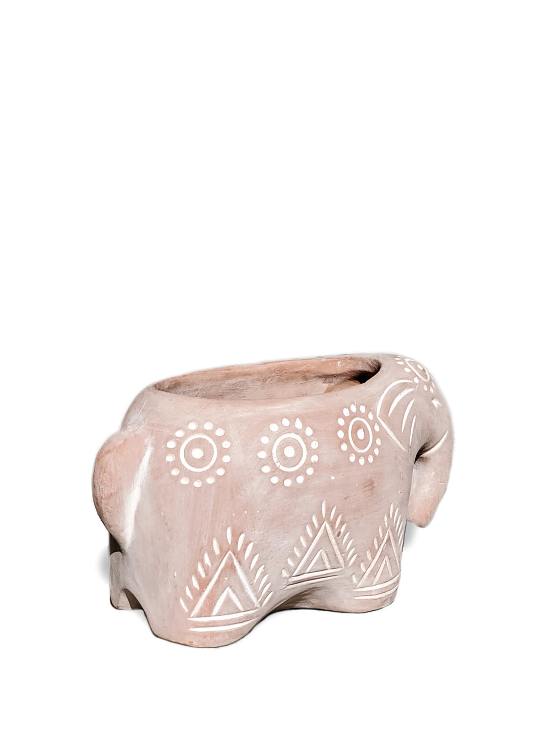 Folk elephant terracotta planter for indoor or outdoor greenery