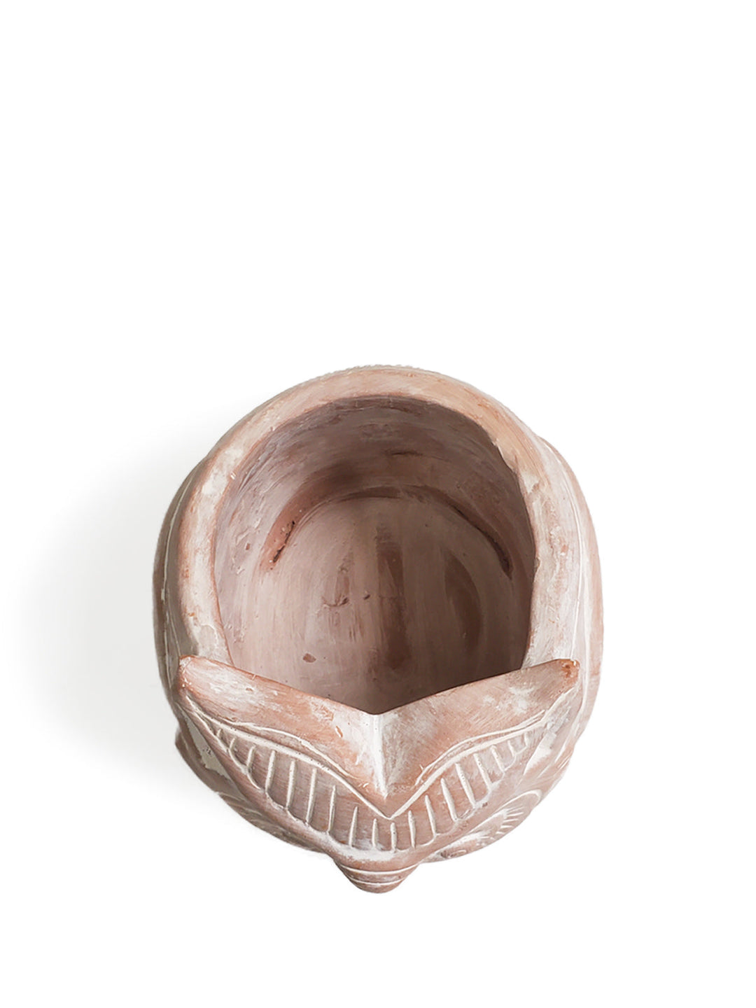 Horned owl terracotta planter, a charming garden accent