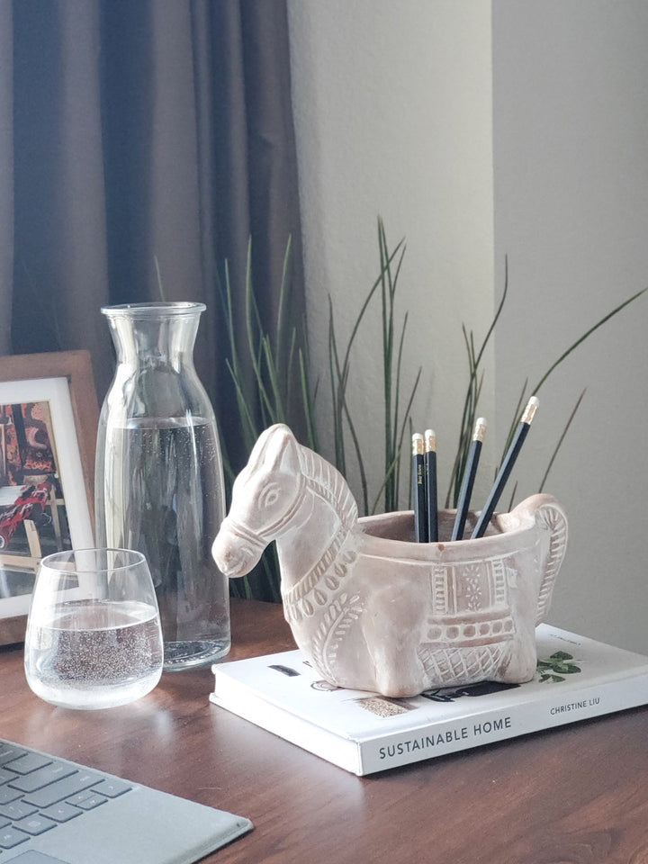 Terracotta horse planter for flowers or trailing greenery