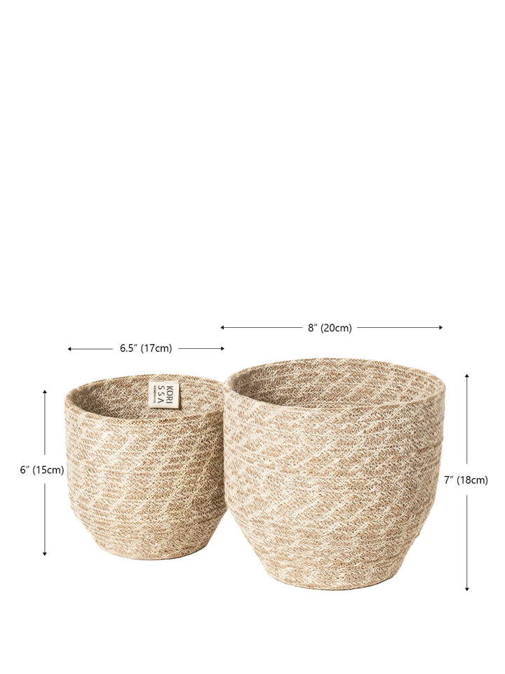Handwoven jute storage bin with sturdy handles for the home