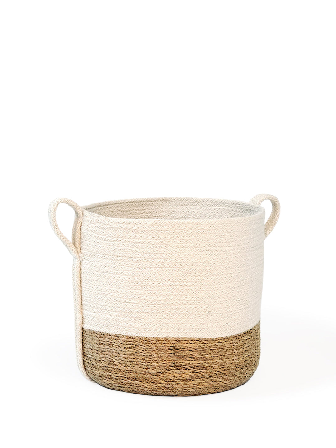 Small DC-KORISSA natural fiber storage basket with side handle for organization and stylish storage.