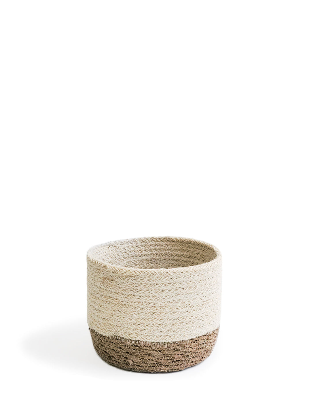 Natural seagrass round storage basket by DC-KORISSA, small size, perfect for organizing and adding rustic charm to any space.