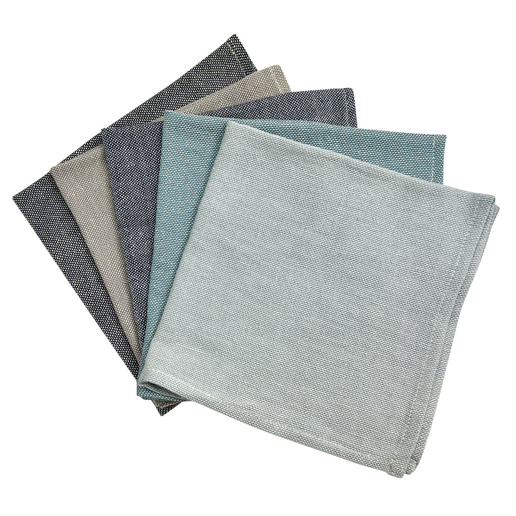 Black handloom dinner napkins in Ethiopian cotton with a textured weave.