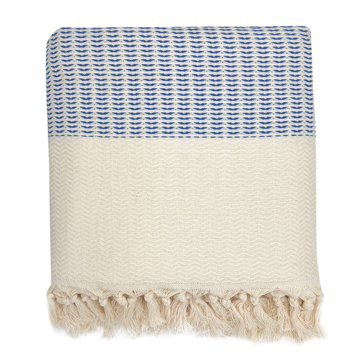 Soft plush wavy Turkish throw in sandy beige with a cozy textured weave.