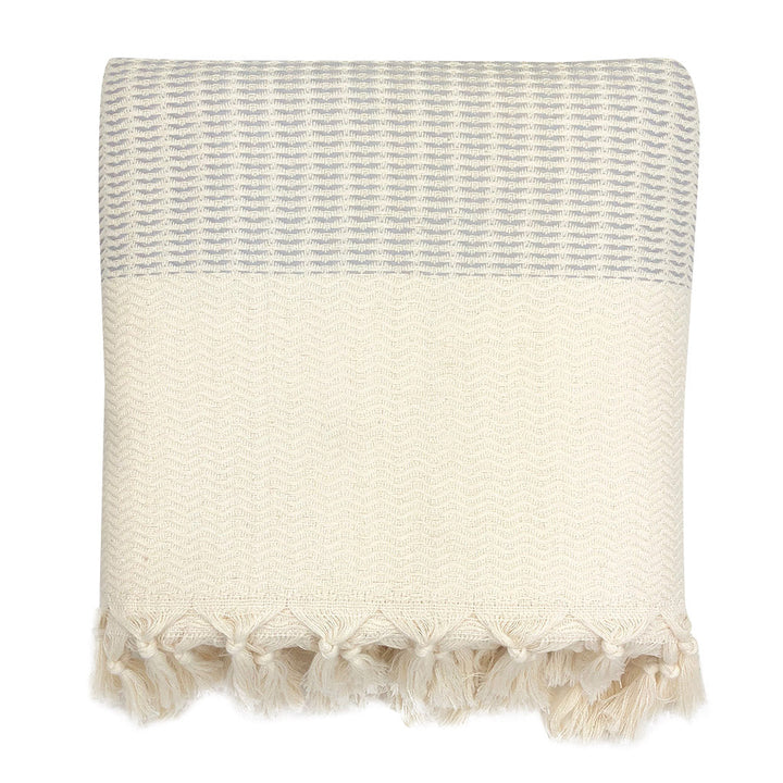 Soft plush wavy Turkish throw in sand with a cozy texture.