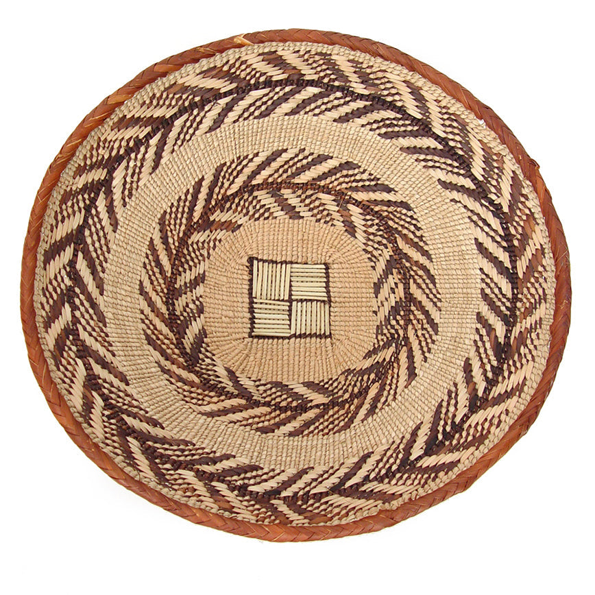 Small handwoven Tonga basket from Zimbabwe, catch-all storage
