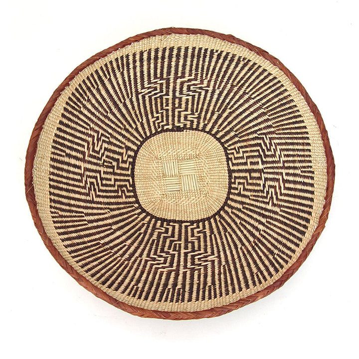 Medium handwoven Tonga basket from Zimbabwe for shelf storage