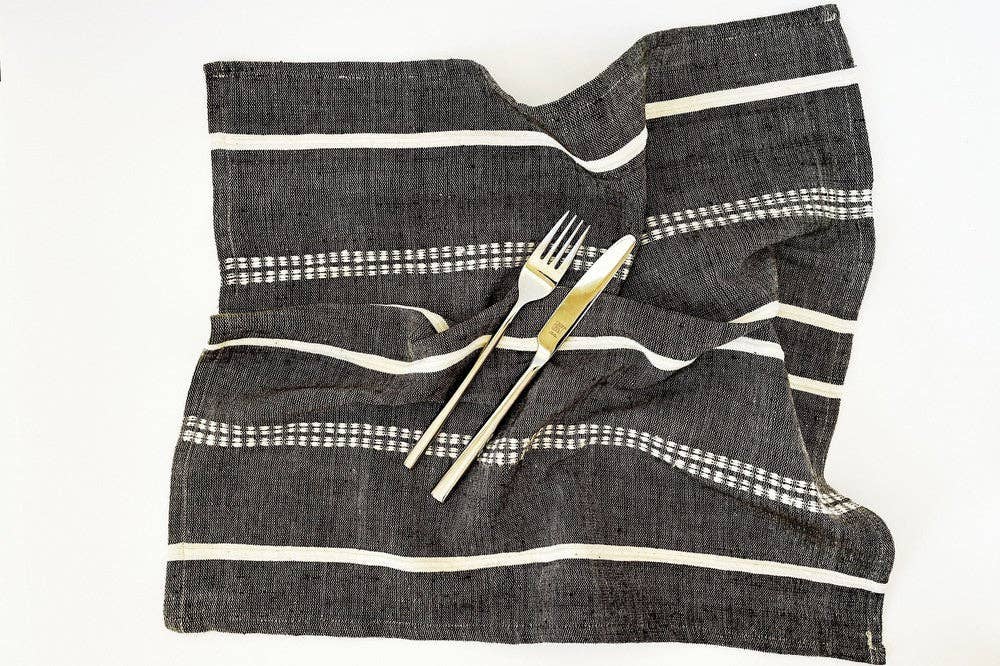 Zenach weave cotton dinner napkins, sold as a set of two.