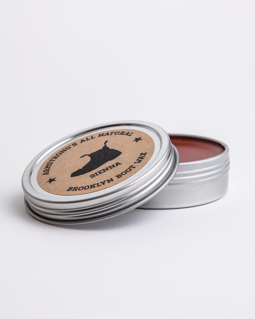 Brooklyn Boot Wax in pigmented black with an application brush.