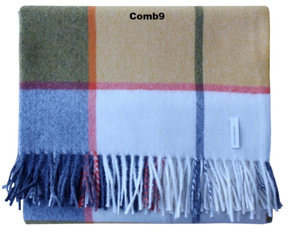 Plaid blanket with fringes and &