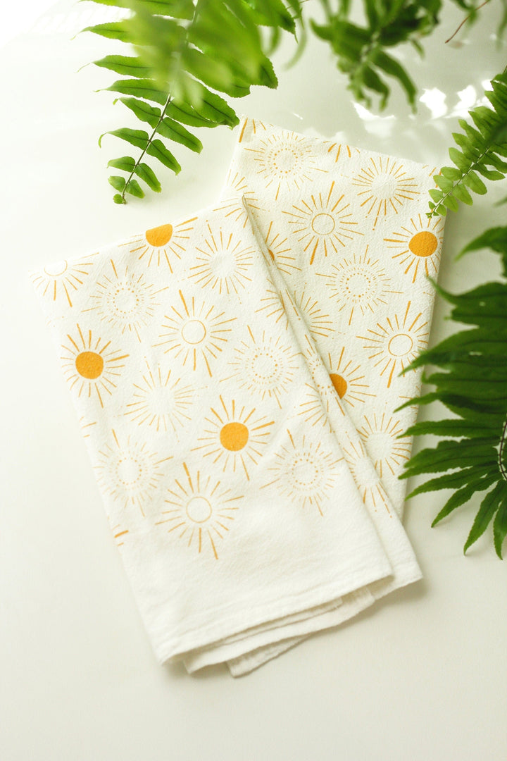 Sundance tea towel with a watercolor pattern for the kitchen.