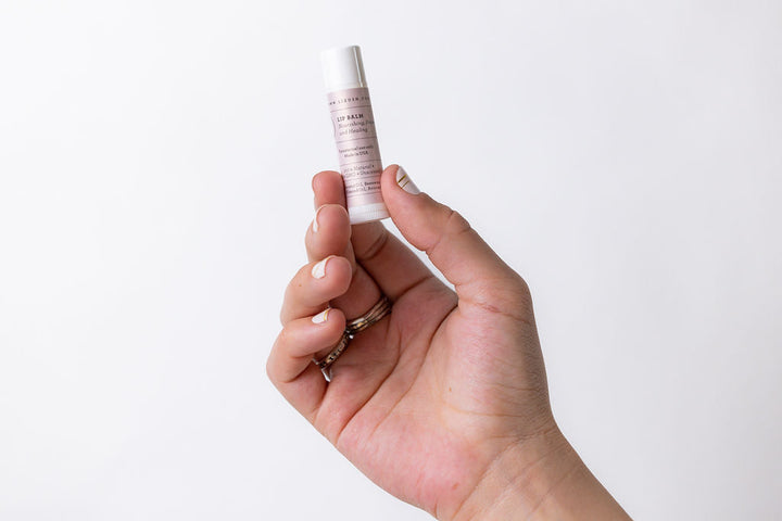 Unscented natural lip balms, moisturizing and nourishing, shown close up.
