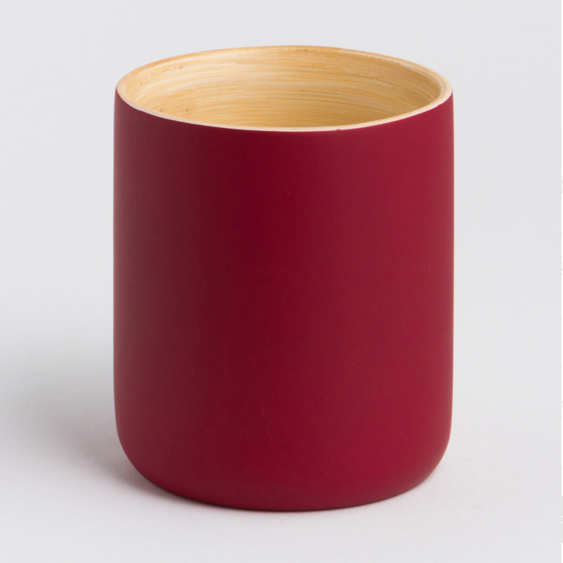 Ly bamboo mug with a smooth finish and a minimalist shape.