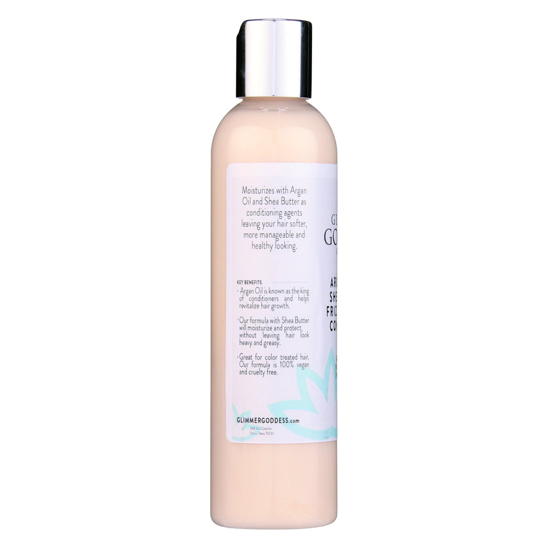 Organic argan hair conditioner with shea butter for smooth, shiny hair.