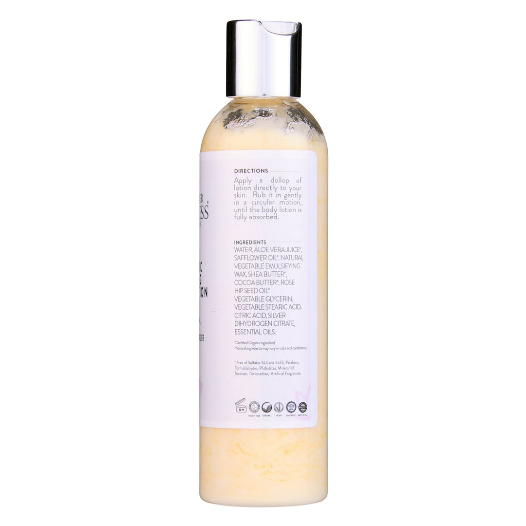 Organic firming body lotion with collagen in a pump bottle.