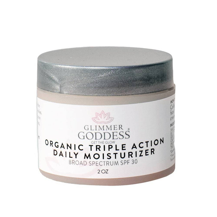 Organic daily face moisturizer with SPF 30 and natural ingredients.