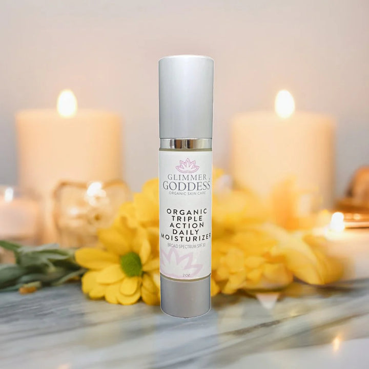 Organic daily face moisturizer with SPF 30 for daily use.