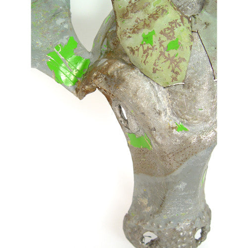 Sable antelope wall mask in recycled metal with a sleek, sculptural design.