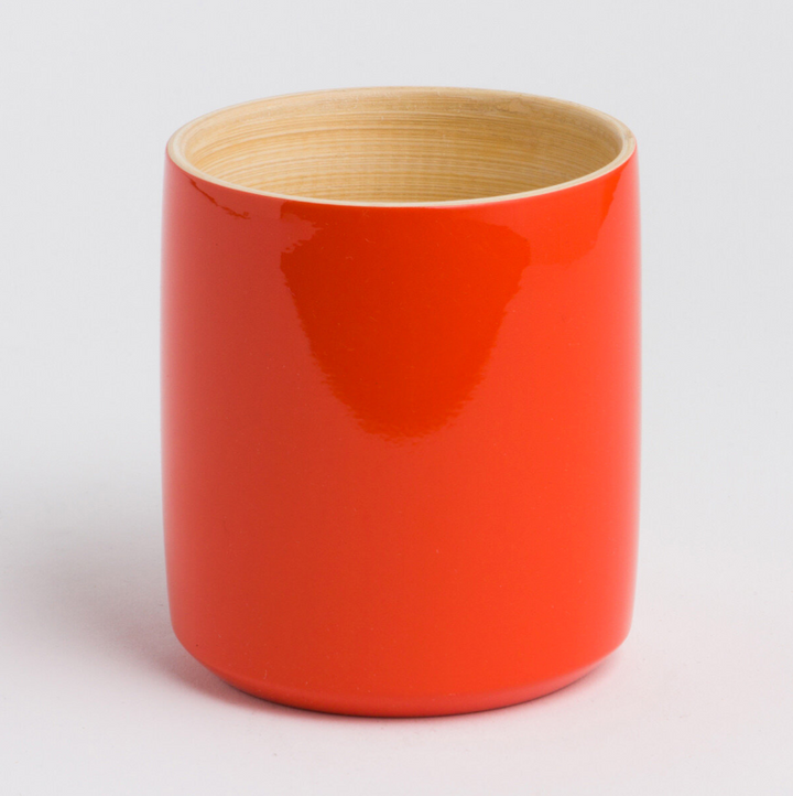 Ly bamboo mug in a natural finish with a smooth surface.