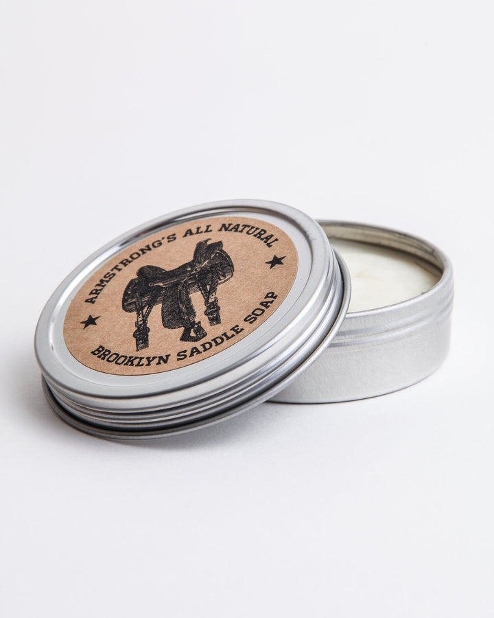 Brooklyn Saddle Soap, a natural saddle soap for cleaning leather goods.
